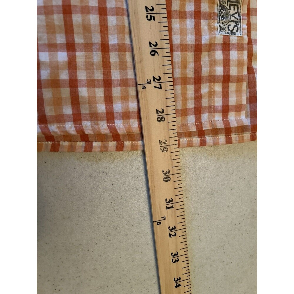 Levis Modern Plaid Western Shirt Mens Size Large Long Sleeve Pearl Snap Vintage - Picture 7 of 9